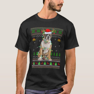 Ugly Sweater Julafton Ljus Santa English Bulldog C T Shirt