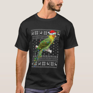 Ugly Sweater Julafton Ljus Santa Hat Parrot Bird C T Shirt
