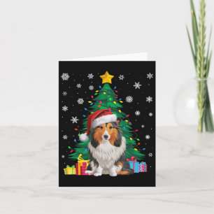 Ugly Sweater Julafton Träd Light Shetland Sheepdog Kort