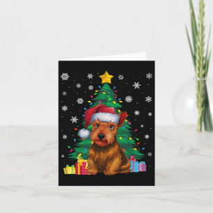 Ugly Sweater Julafton Träd Ljus Scottish Terrier H Kort