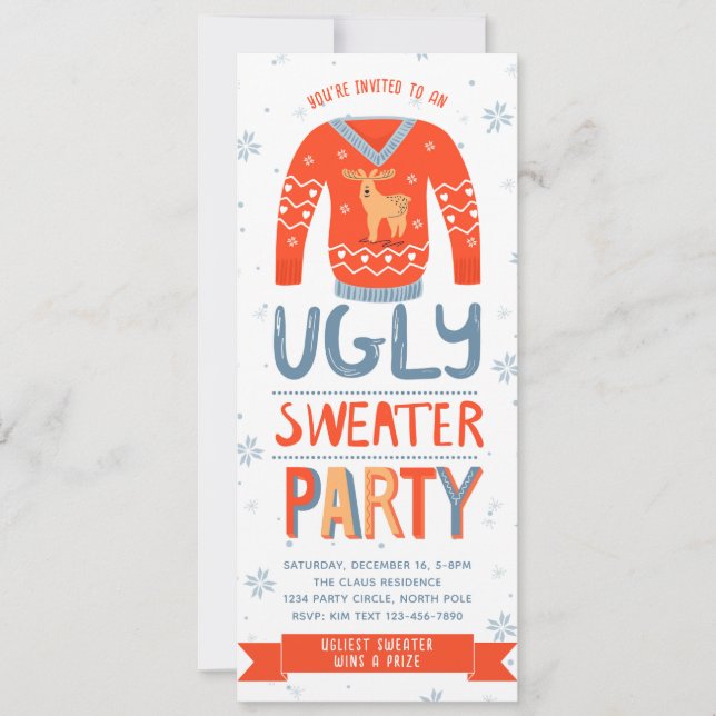 Ugly Sweater-julfest-inbjudan Inbjudningar (Framsida)