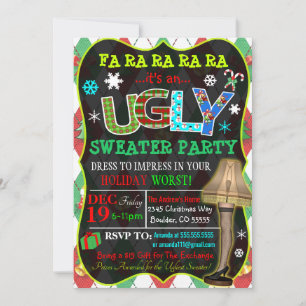 Ugly Sweater-julfest-inbjudan Inbjudningar
