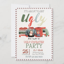 Ugly Sweater-julfest-inbjudan Inbjudningar