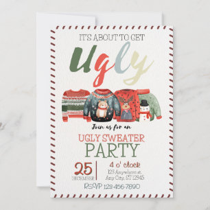 Ugly Sweater-julfest-inbjudan Inbjudningar