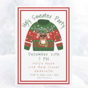 Ugly Sweater-julfest-inbjudan Inbjudningar