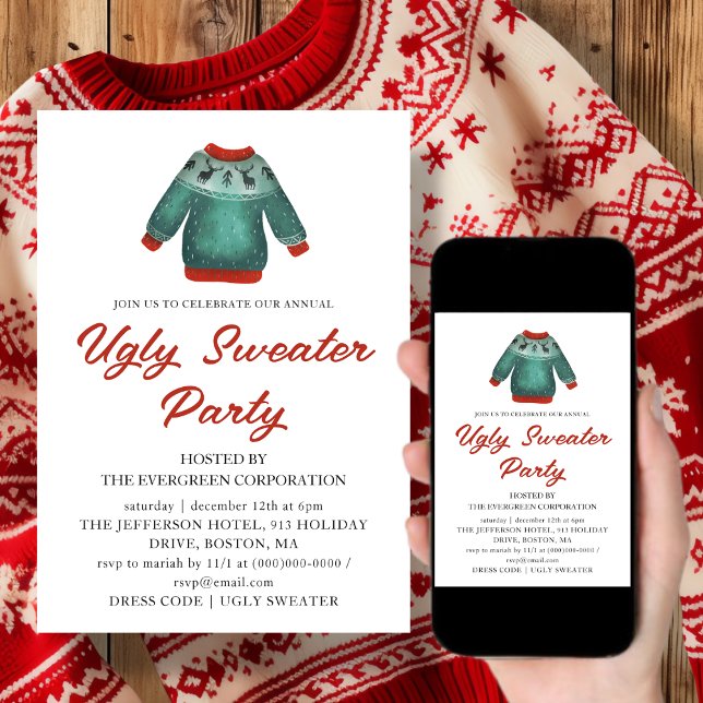 Ugly Sweater-julfest-inbjudan Inbjudningar (Skapare uppladdad)