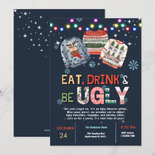 Ugly Sweater-julfest-inbjudan Inbjudningar