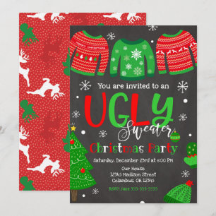 Ugly Sweater Julfest Inbjudan Tavla