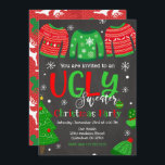 Ugly Sweater Julfest Inbjudan Tavla<br><div class="desc">Alla symboler är © Lycklig Panda Skriv ut</div>