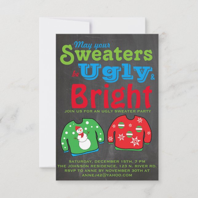 Ugly Sweater Julfest. Inbjudningar (Framsida)