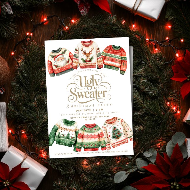 Ugly Sweater-Julfest Inbjudningar (Skapare uppladdad)