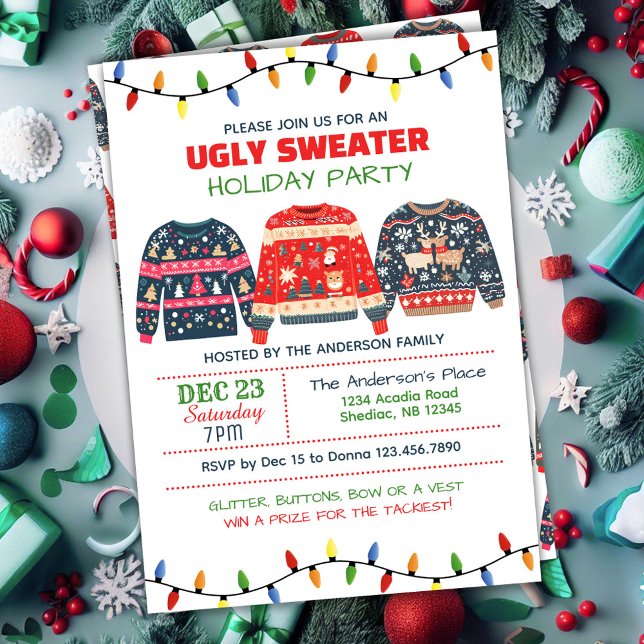 Ugly Sweater-Julfest Inbjudningar (Skapare uppladdad)