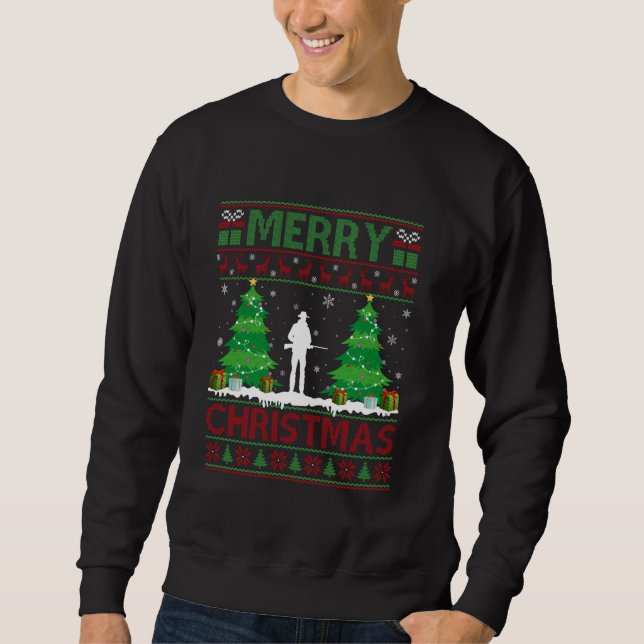 Ugly Sweater Julgran Lighting Hunter Ugly X Lång Ärmad Tröja (Framsida)