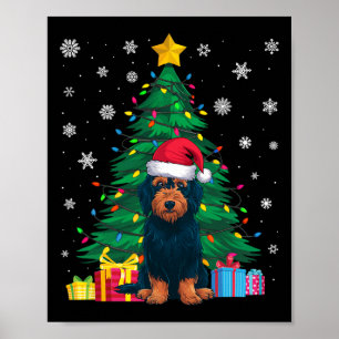 Ugly Sweater Julgran Ljus Labradoodle Hund Poster