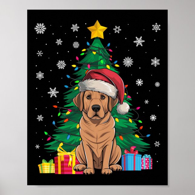 Ugly Sweater Julgran Ljus Labrador Hund SA Poster (Framsidan)