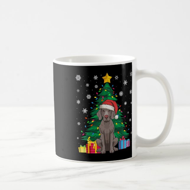 Ugly Sweater Julgran Ljus Weimaraner Hund Kaffemugg (Höger)