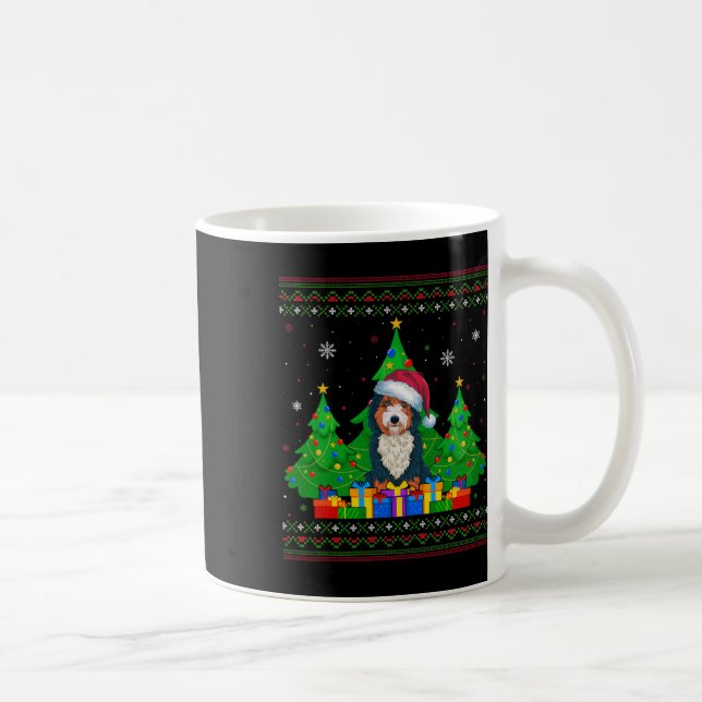 Ugly Sweater Julgran Santa Hat Bernedoodle Kaffemugg (Höger)