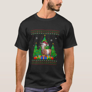 Ugly Sweater Julgran Santa Hat Goat Julafton T Shirt