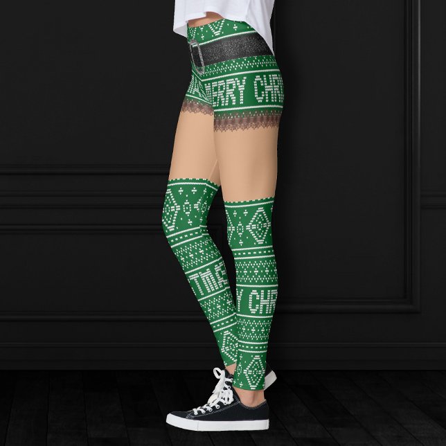 Ugly Sweater Kelly Grönt Kort Skirt | Mellanliggan Leggings (Skapare uppladdad)