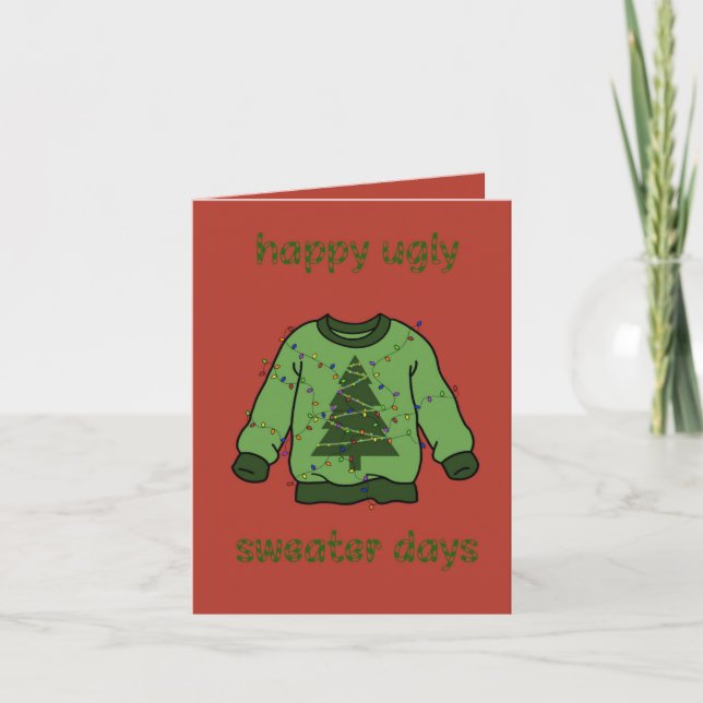 ‘Ugly sweater’ kerst Kort (Framsida)