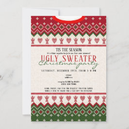 Ugly Sweater Knitten Hygge Angel Hearts jul Inbjudningar