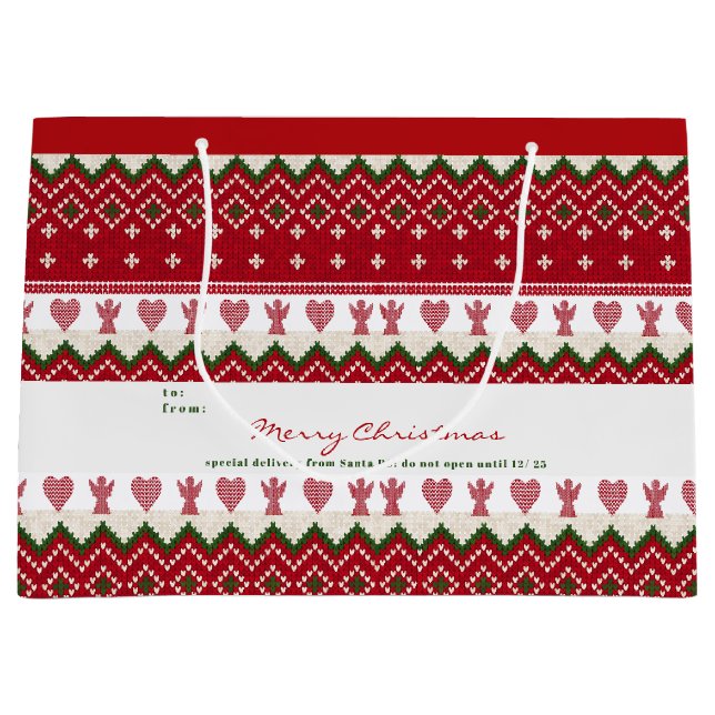 Ugly Sweater Knitten Hygge Änglar Hearts jul (Framsidan)