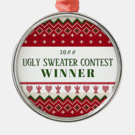 Ugly Sweater Knitten Hygge Änglar Hearts jul Julgransprydnad Metall