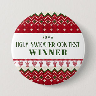 Ugly Sweater Knitten Hygge Änglar Hearts jul Knapp