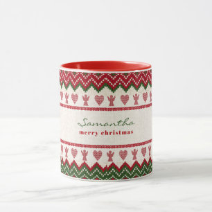 Ugly Sweater Knitten Hygge Änglar Hearts jul Mugg