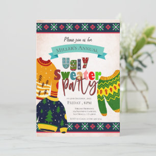 Ugly Sweater Mönster, inbjudan till julfest