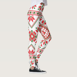 Ugly Sweater mönster, julbalkar Leggings