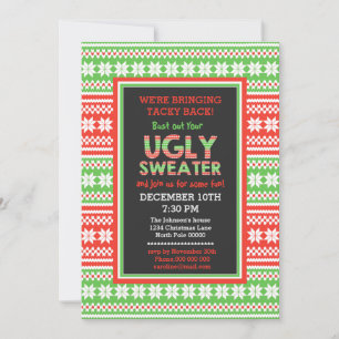 Ugly Sweater Ord Art-julfestinbjudan Inbjudningar