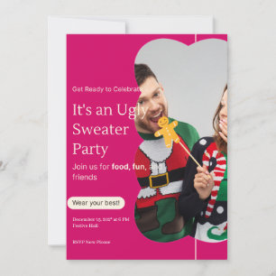 Ugly Sweater Party anpassningsbar Inbjudningar
