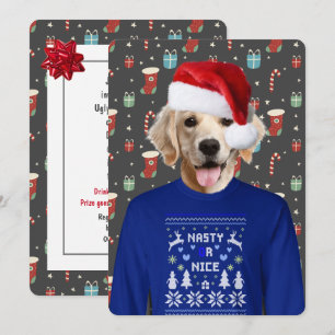 Ugly Sweater Party Golden Retriever-inbjudan Inbjudningar
