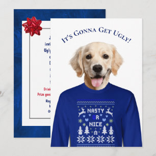 Ugly Sweater Party Golden Retriever Inbjudningar