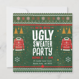 Ugly Sweater Party – Green Gold Holiday Fun Inbjudningar