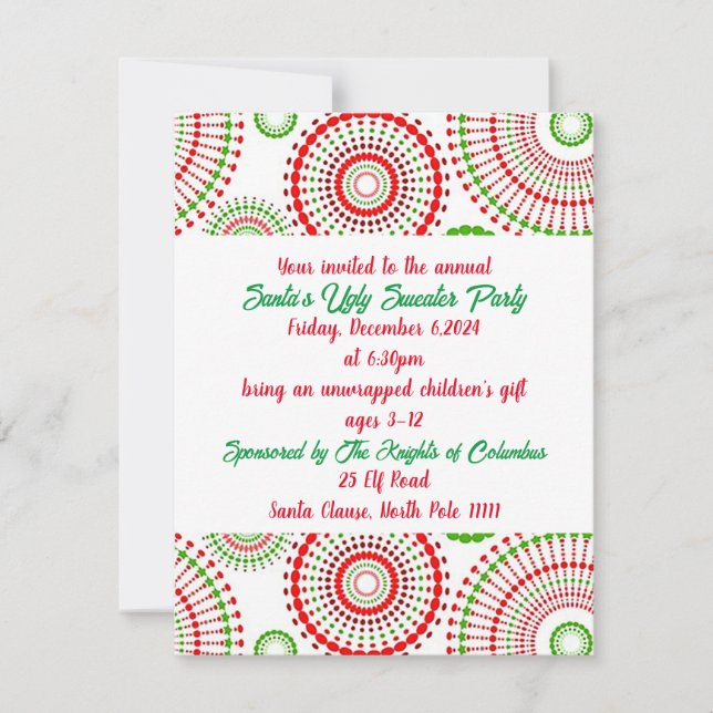 Ugly Sweater Party Helgdag-inbjudan Julkort (Framsida)