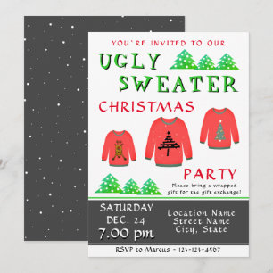 Ugly Sweater Party-inbjudan - jul Party Inbjudningar