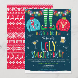Ugly Sweater Party-inbjudan Jul - uppåt Inbjudningar