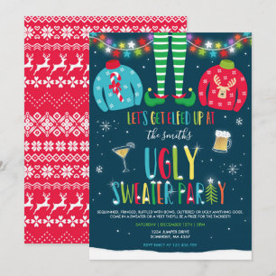 Ugly Sweater Party-inbjudan Jul - uppåt Inbjudningar