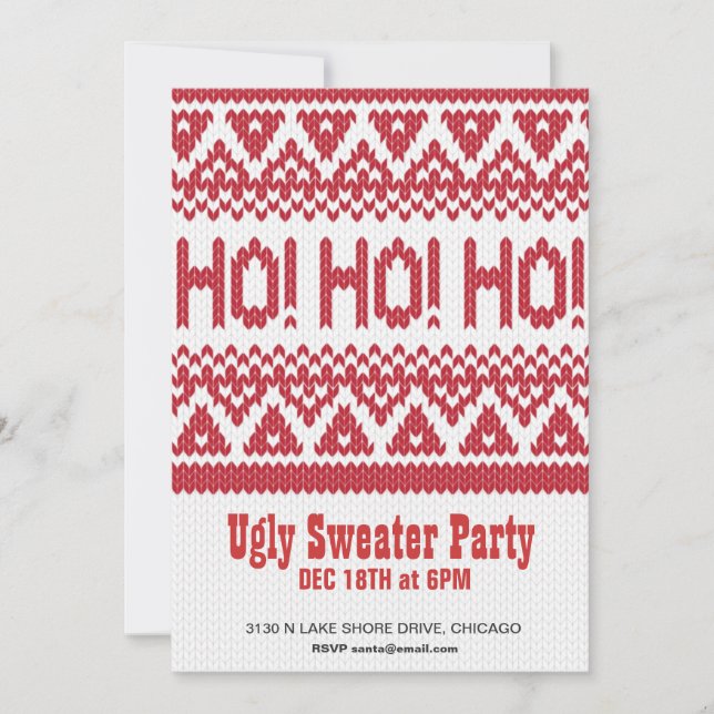 Ugly Sweater Party Inbjudningar (Framsida)