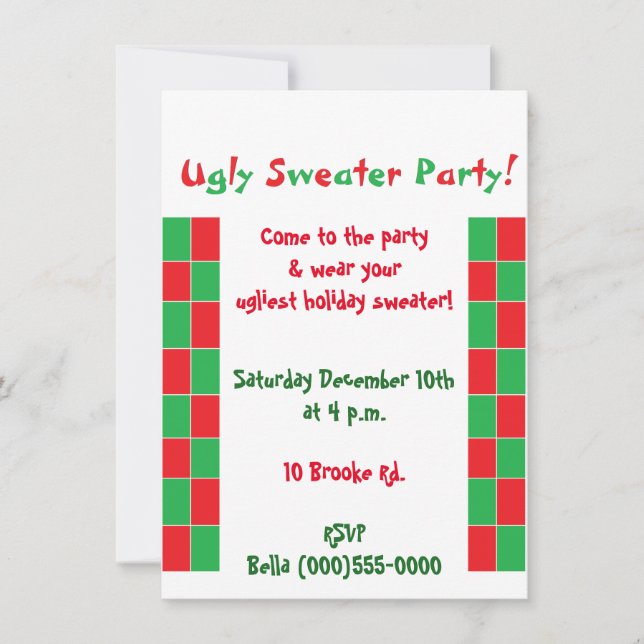 "Ugly Sweater Party"-inbjudningar Inbjudningar (Framsida)