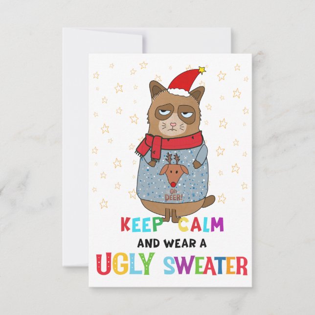 Ugly Sweater party invitation, Christmas party Inbjudningar (Framsida)