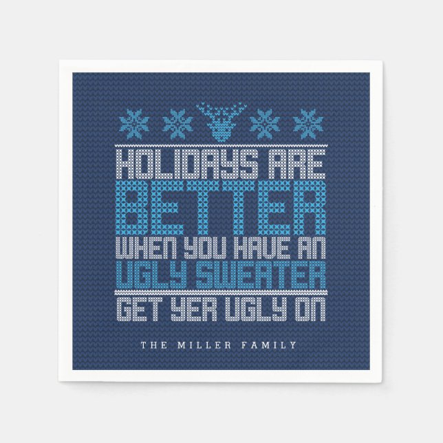 Ugly Sweater Party Pappersservett (Framsidan)