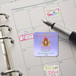 Ugly Sweater Party Reminder Fyrkantigt Klistermärke