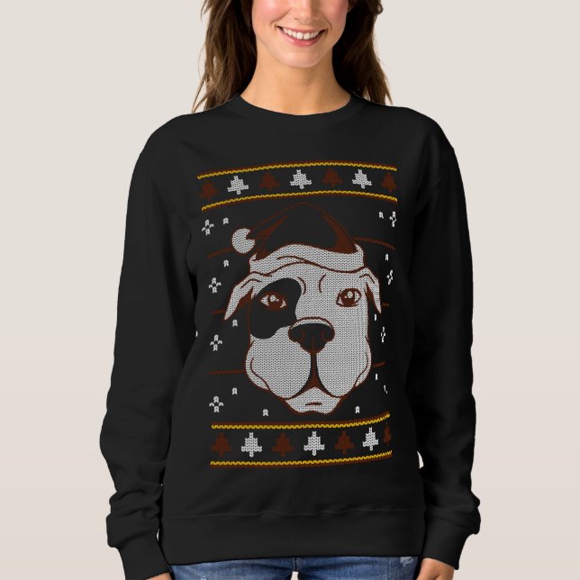 Ugly Sweater Pitbull T Shirt (Framsida)