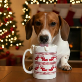 Ugly Sweater Reindeer Dachshund Tea Coffee Mugg