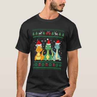 Ugly Sweater Santa Hat jul Dinosaur Älskare An T Shirt