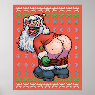Ugly Sweater Santa Måne Poster