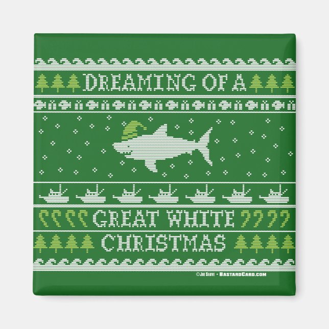 Ugly Sweater Santa Shark Magnet (Framsidan)